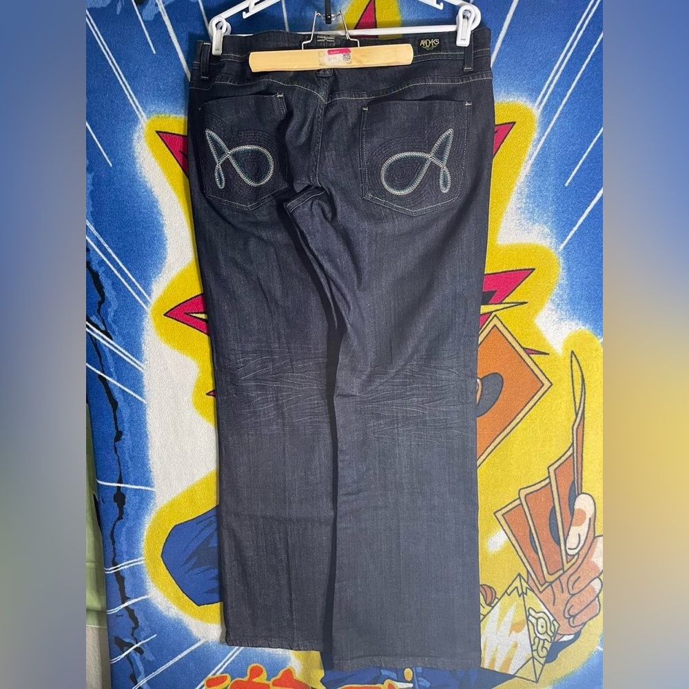 2000s Y2K Baggy Embroidered Akademik Jeans
